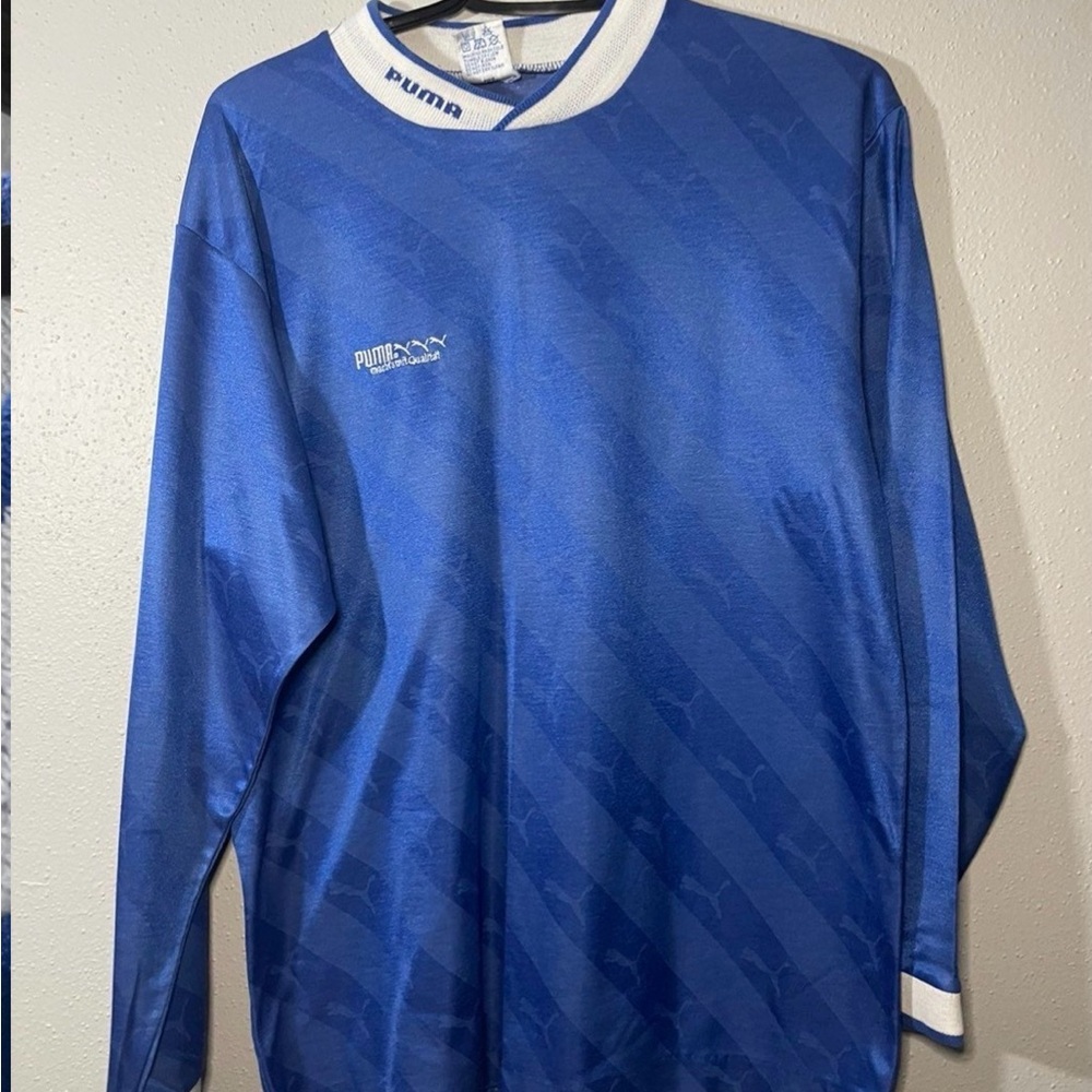 Puma Vintage Women’s Striped Blue Long Sleeve Soccer Jersey